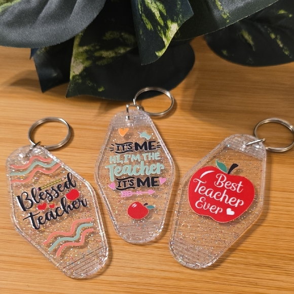 Teacher Keychain Set with Fun Designs - Picture 1 of 4